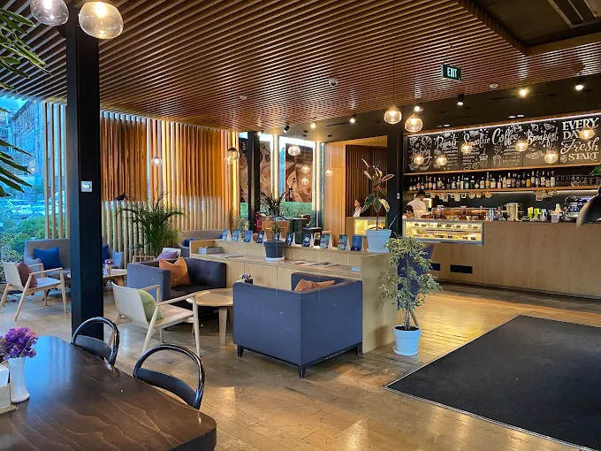 Breakfast setup at Café Mira